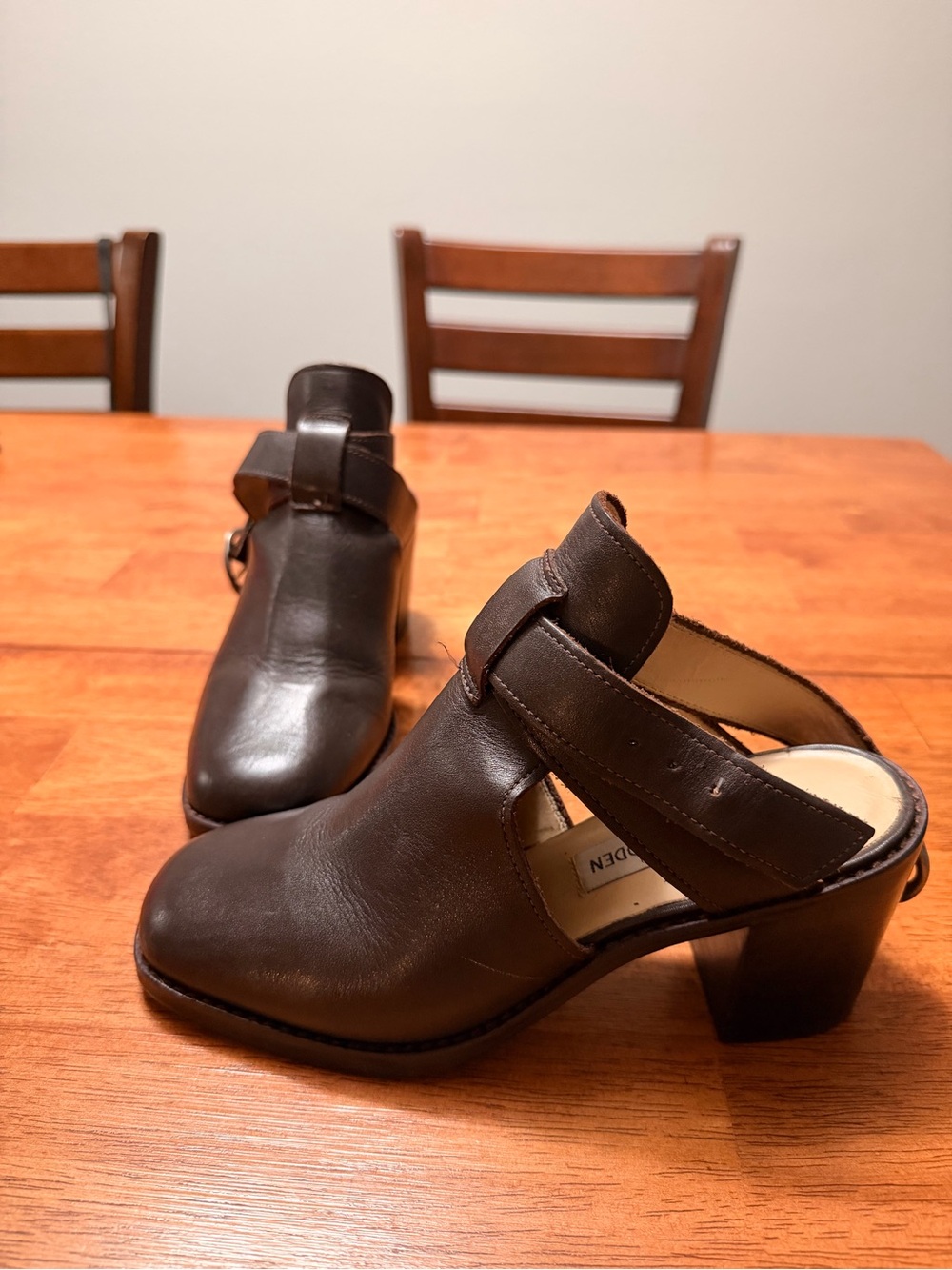Women’s Brown Leather Cutout Heel Slingback Boots